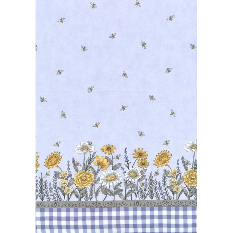 Honey & Lavender Floral Border Print Soft Lavender Deb Strain Moda Cotton Fabric