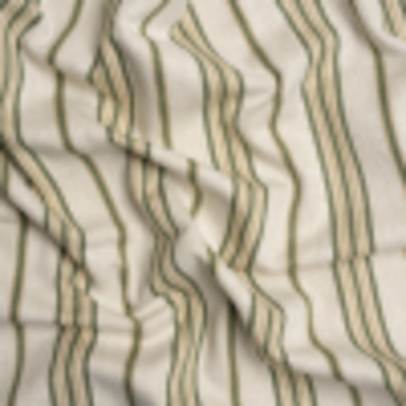 Polyester and Cotton Twill - Sage Herringbone Stripes - British Imported