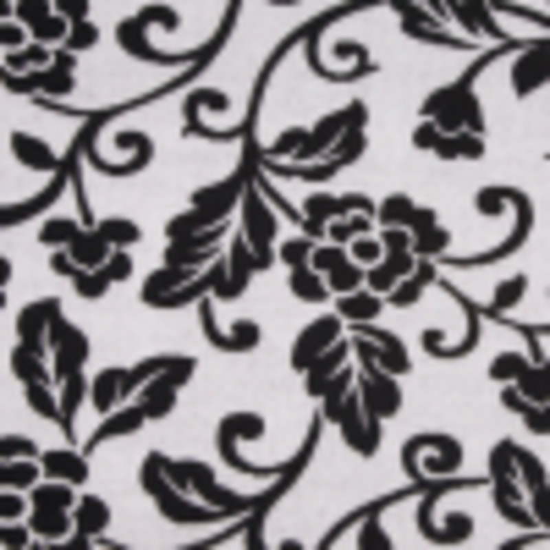 White/Black Floral Chenille