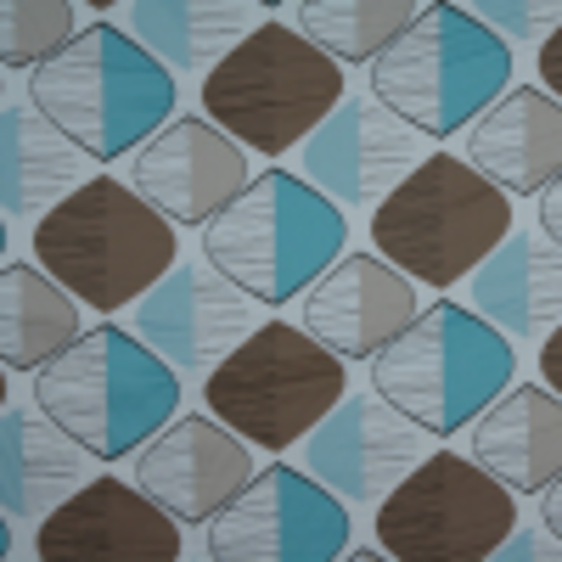 White/Light Teal/Taupe Geometric Prints