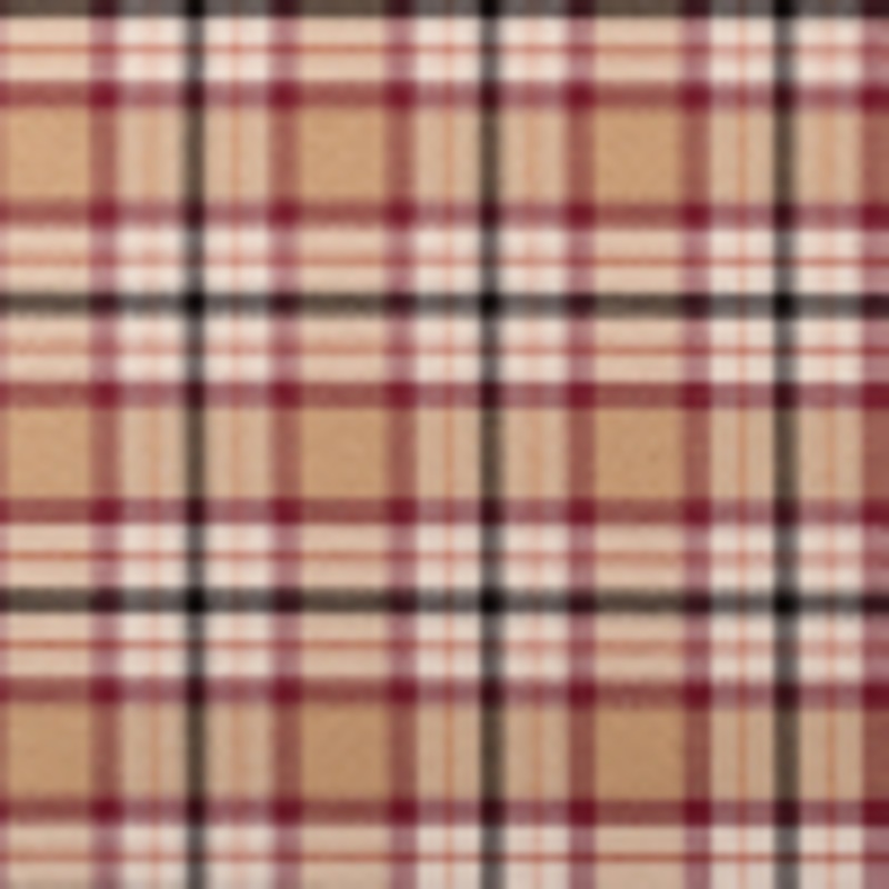 Beige Plaid Cotton Blend