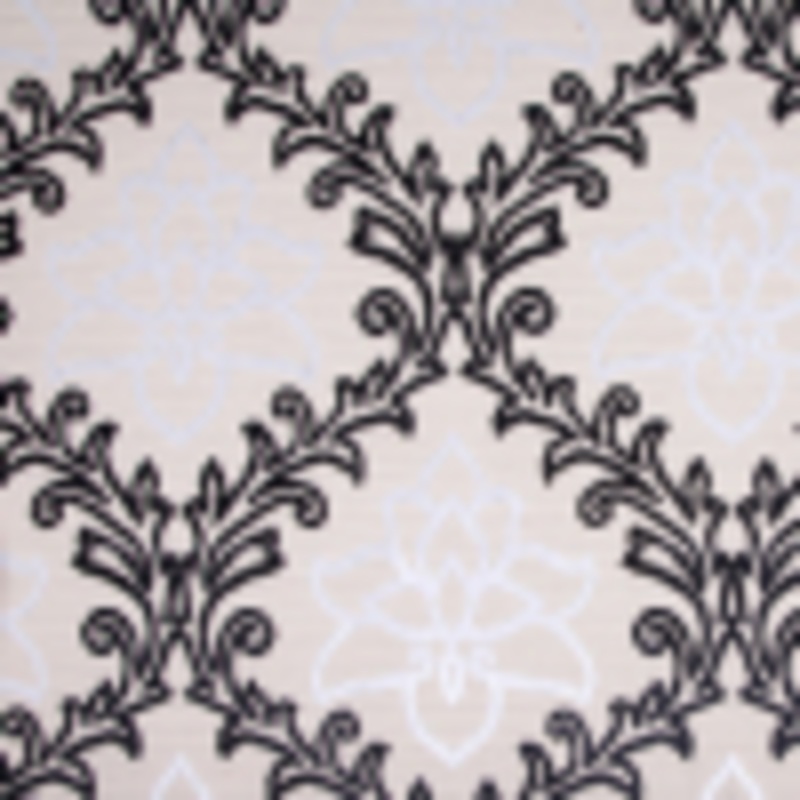 Black/White/ Beige Floral Chenille