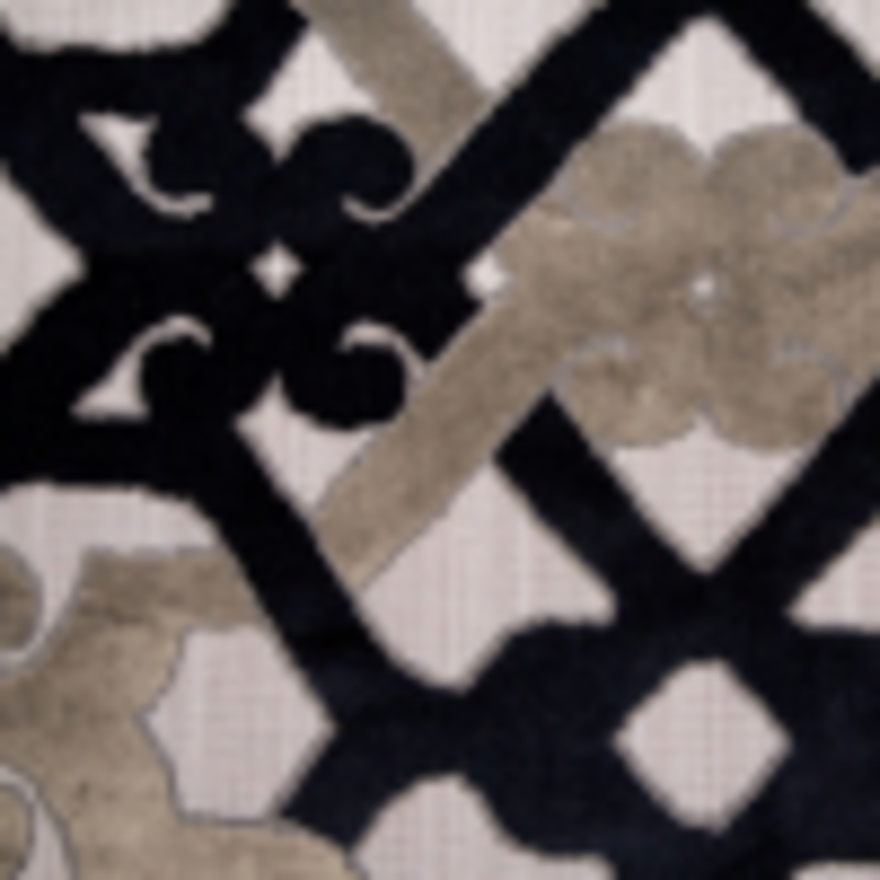 Black/Multi-Gray Geometric Chenille