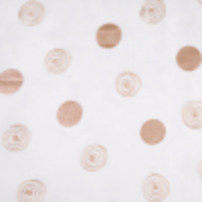 White/Copper Polka Dots Organza