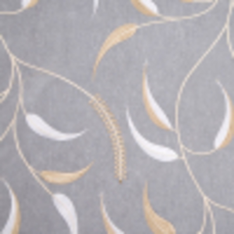White/Soft Gray/Bronze/Cream Floral Organza