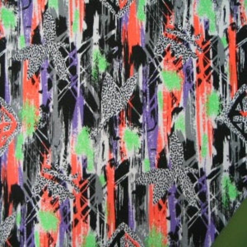 60" Denim Orange, Black, Purple, with Mingled color