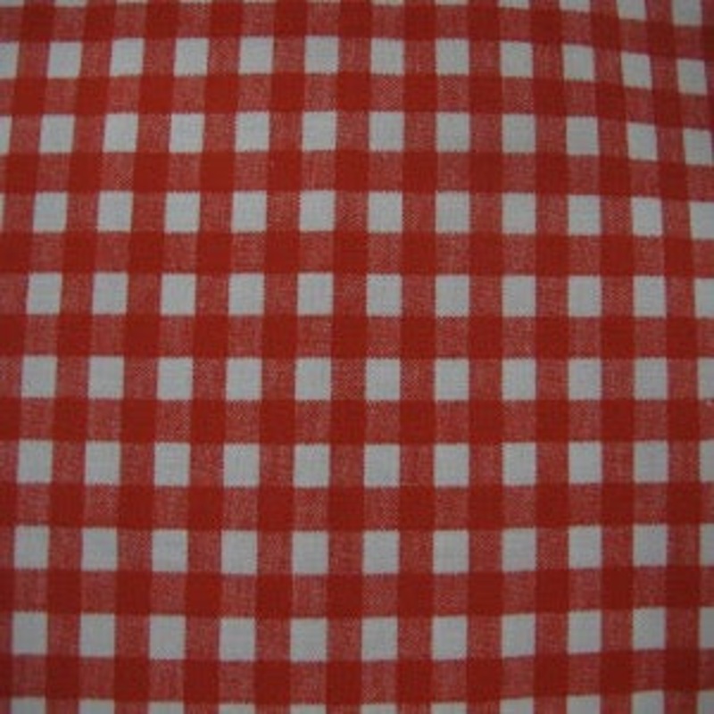 45 Check 1/4 100% Cotton Red and White