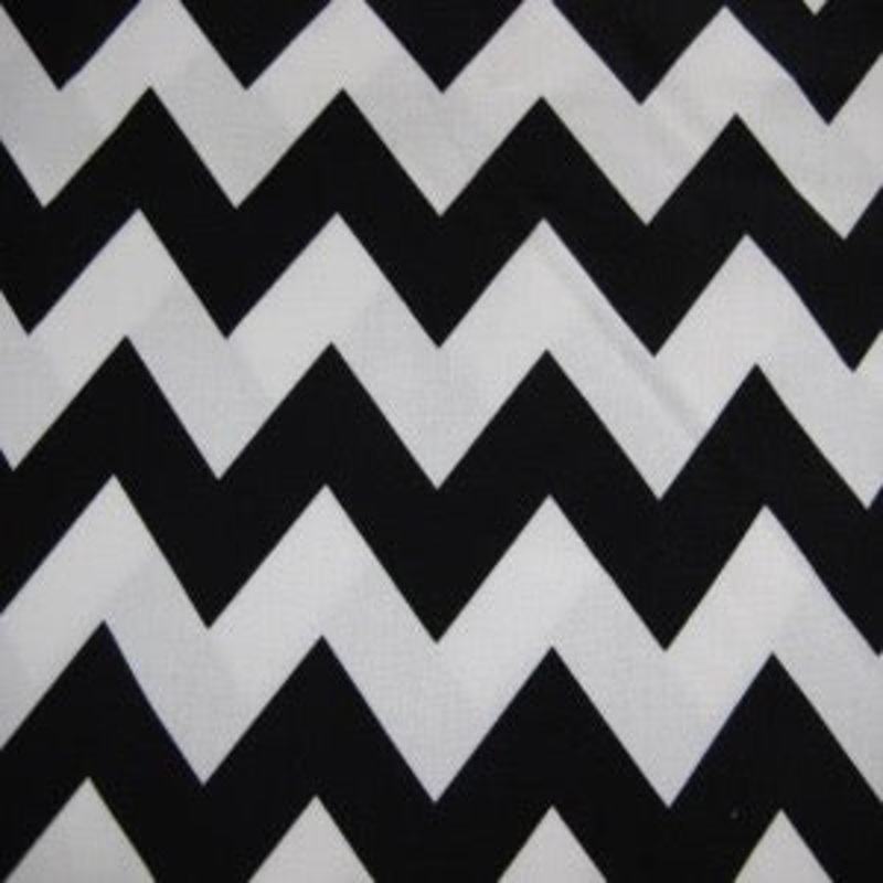 45 Chevron 100% Cotton Black and White