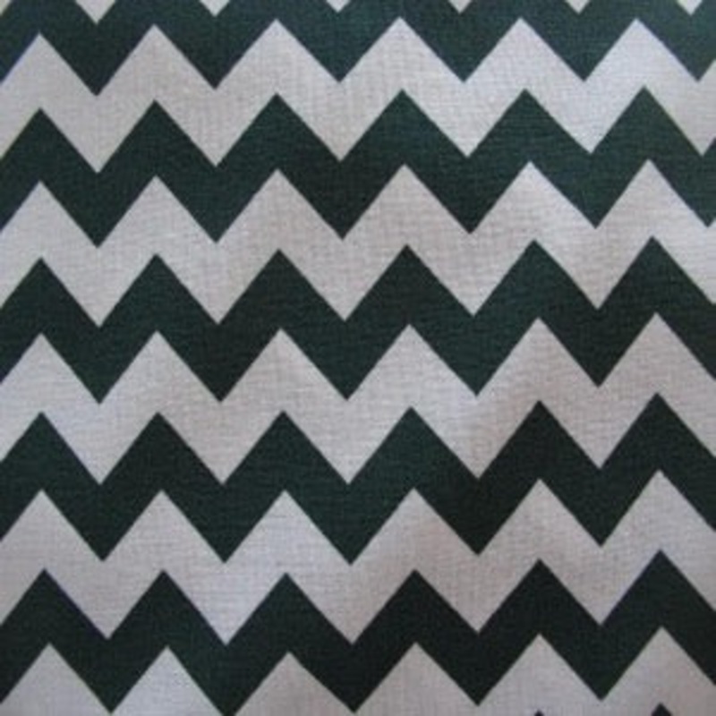 45  Chevron 100% Cotton Hunter and White