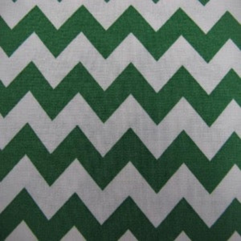 45  Chevron 100% Cotton Kelly and White