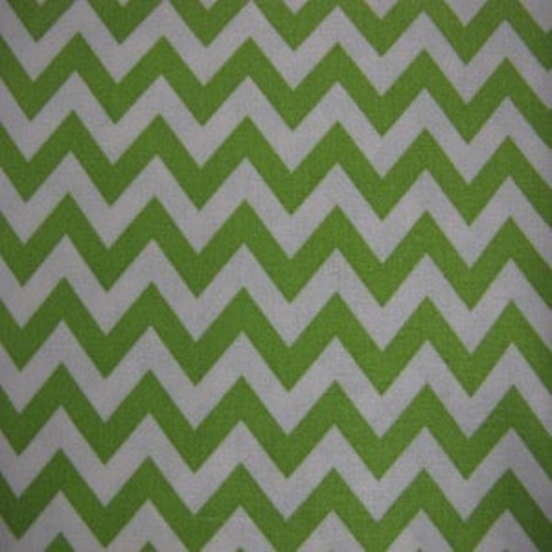 45 Chevron 100% Cotton Lime and White