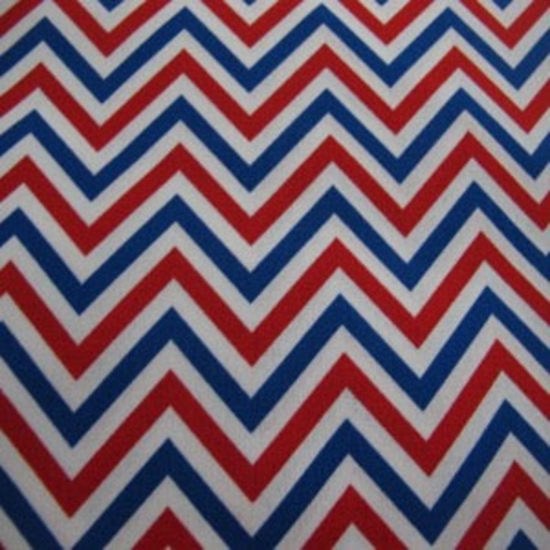 45 Patriotic 100% Cotton Chevron Red, White, Blue