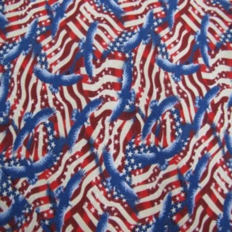 45 Patriotic 100% Cotton Red, White, Blue #48118