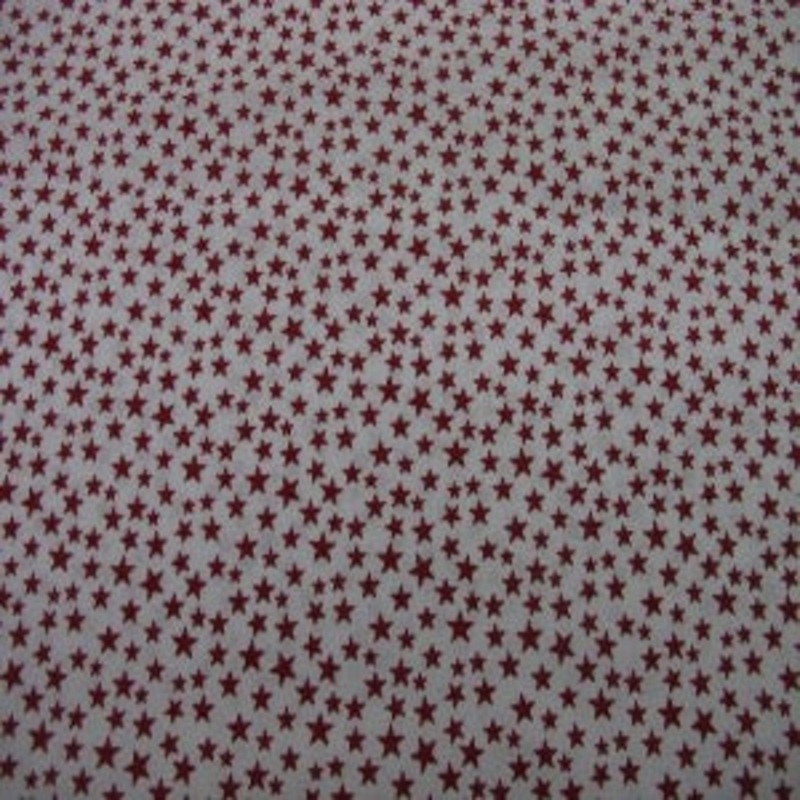 45 Patriotic 100% Cotton Stars Red with White Background FP6793