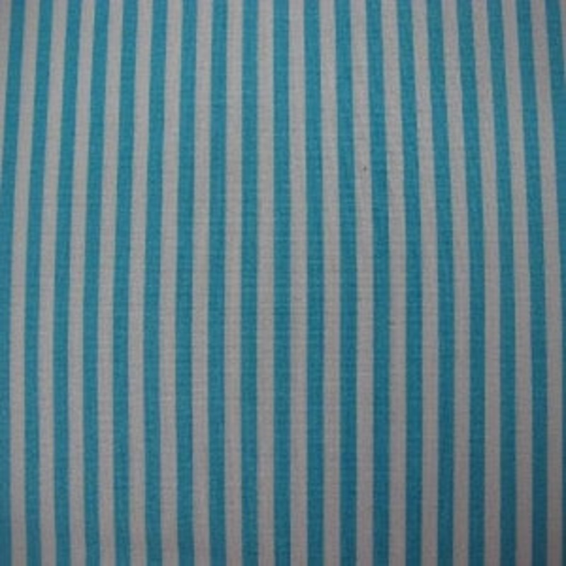 45 Stripe 1/4" 100% Cotton Aqua and White