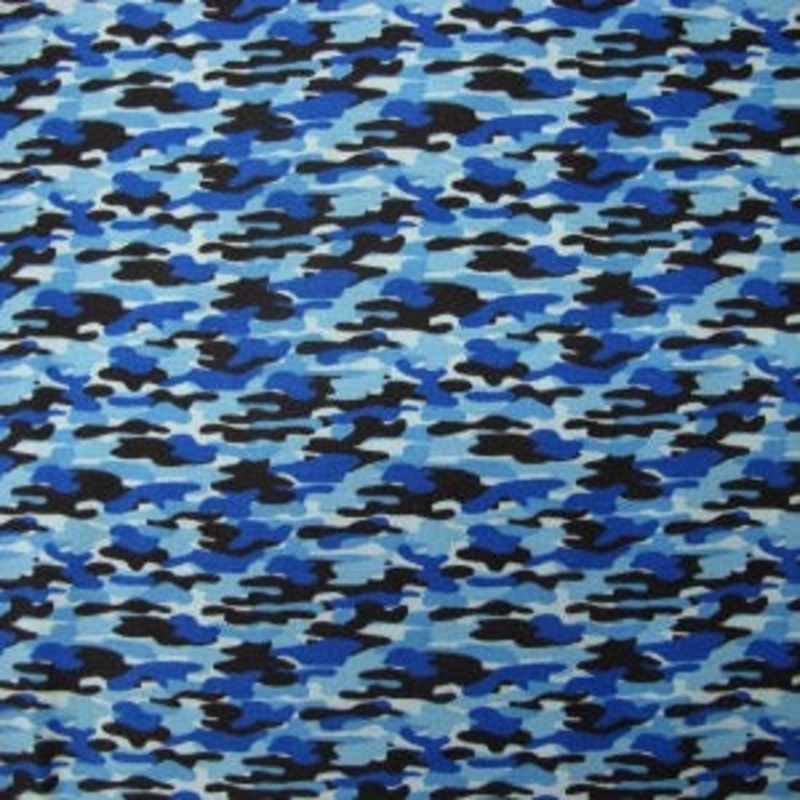 45  Stripe Camo 100% Cotton Blue #1186