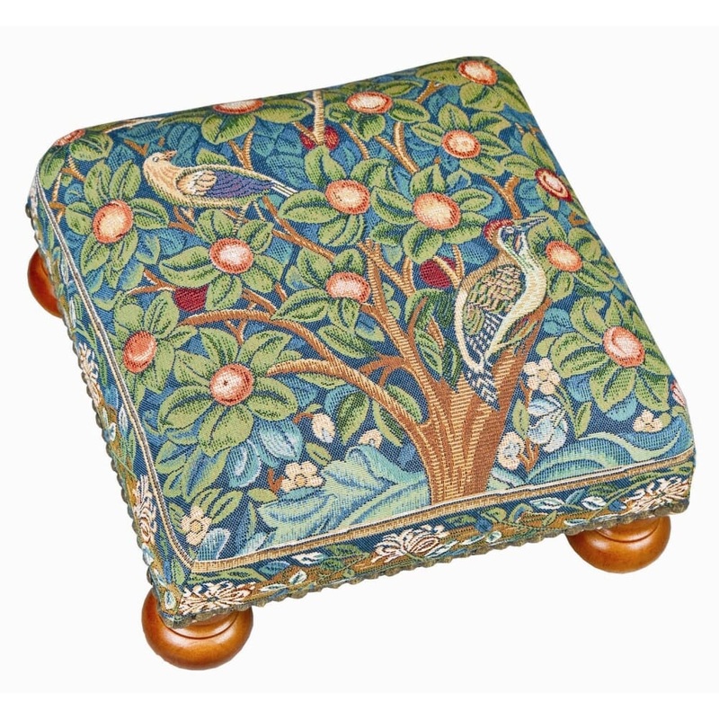 Woodpecker Tapestry Footstool
