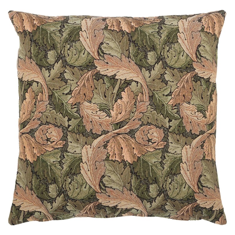Acanthus Leaf Gold Tapestry Cushion with Feather Filler