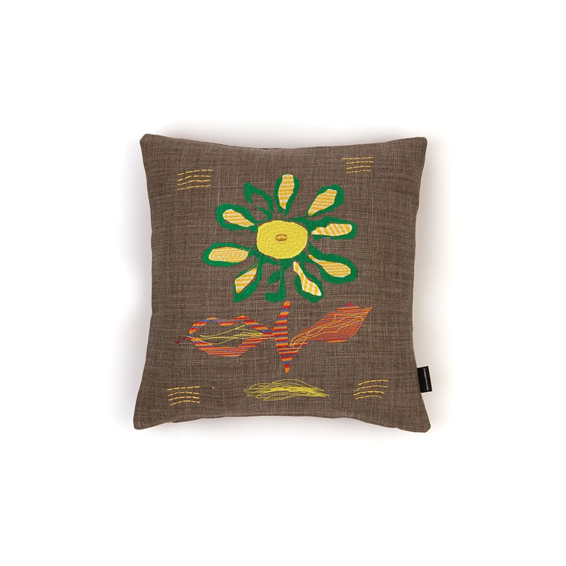 A Pair of Alice Kettle Tiger Flower Cushions