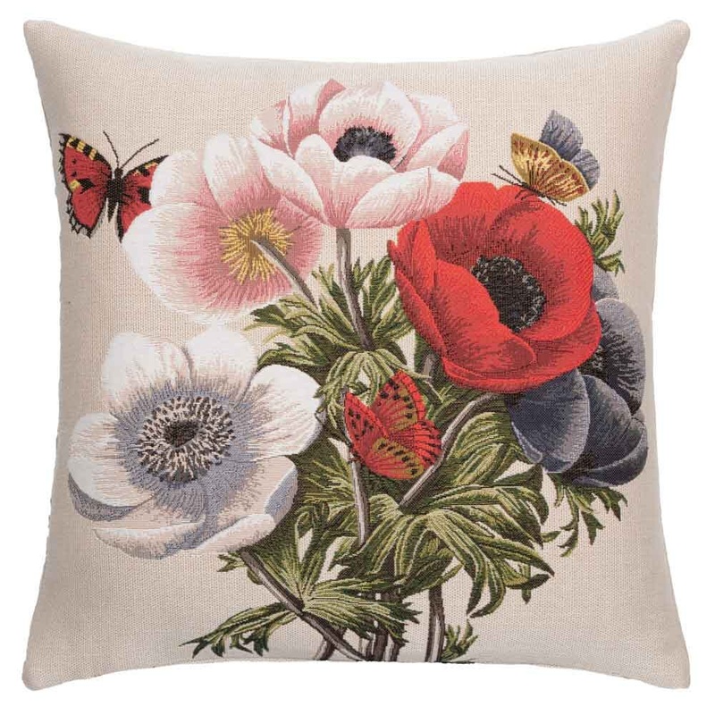 Anemones Bouquet Regular Cushion with Feather Filler