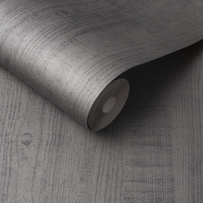 Wood Grain Wallpaper - Grey