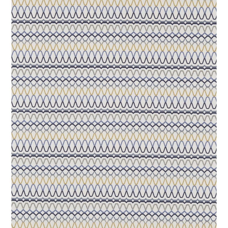 Ada Fabric - Shale / Denim / Ochre