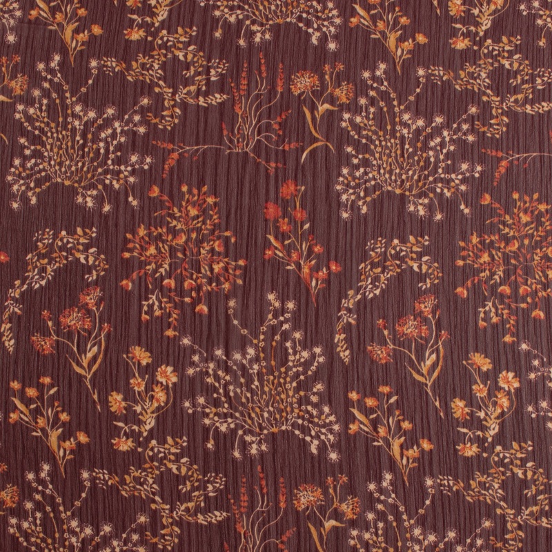 Printed Chiffon Yoryu - CHANTAL - 002 - Wine
