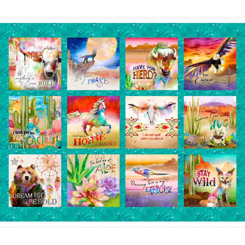 P257 Whimsical West Quilt Fabric - Panel in Multi - 20278-PNL - SOLD AS A 36" PANEL