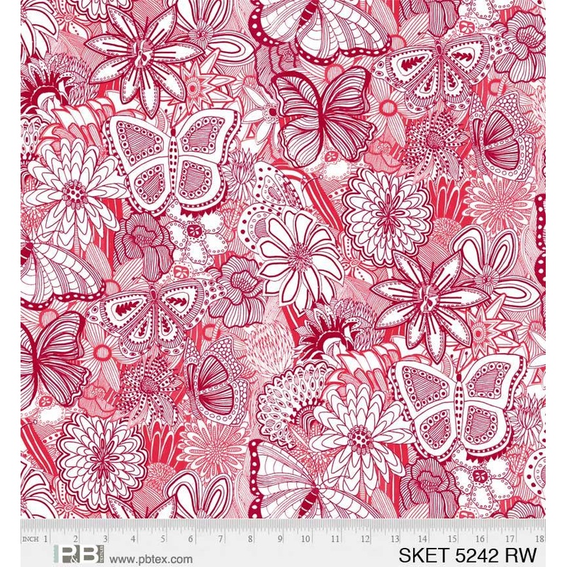 PB Sketchbook - 108" Wide Backing 5242-RW - Cotton Fabric