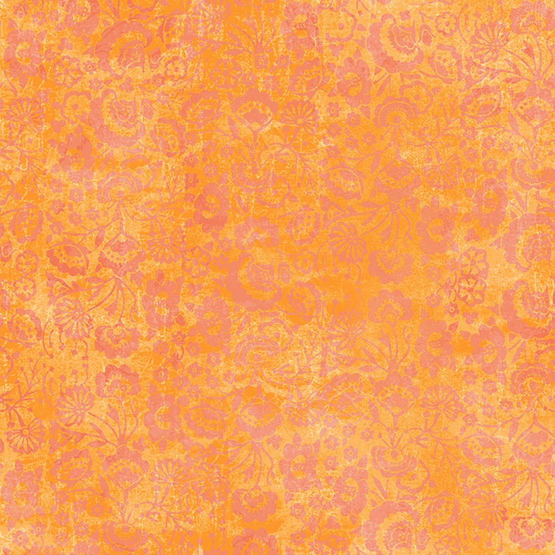 Zen Quilt Fabric - Jacobean Tonal in Orange - Y3768-36
