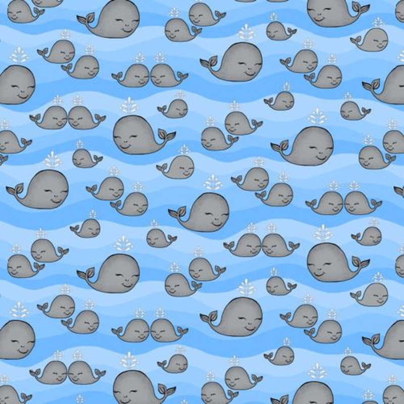 AEN Comfy Flannel Whales - 1048-11 - Cotton Flannel Fabric